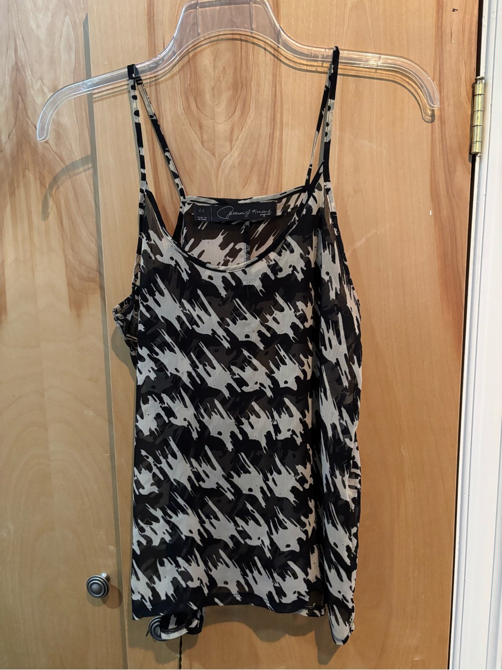 Patterson J. Kincaid Vintage Black & White Printed Camisole